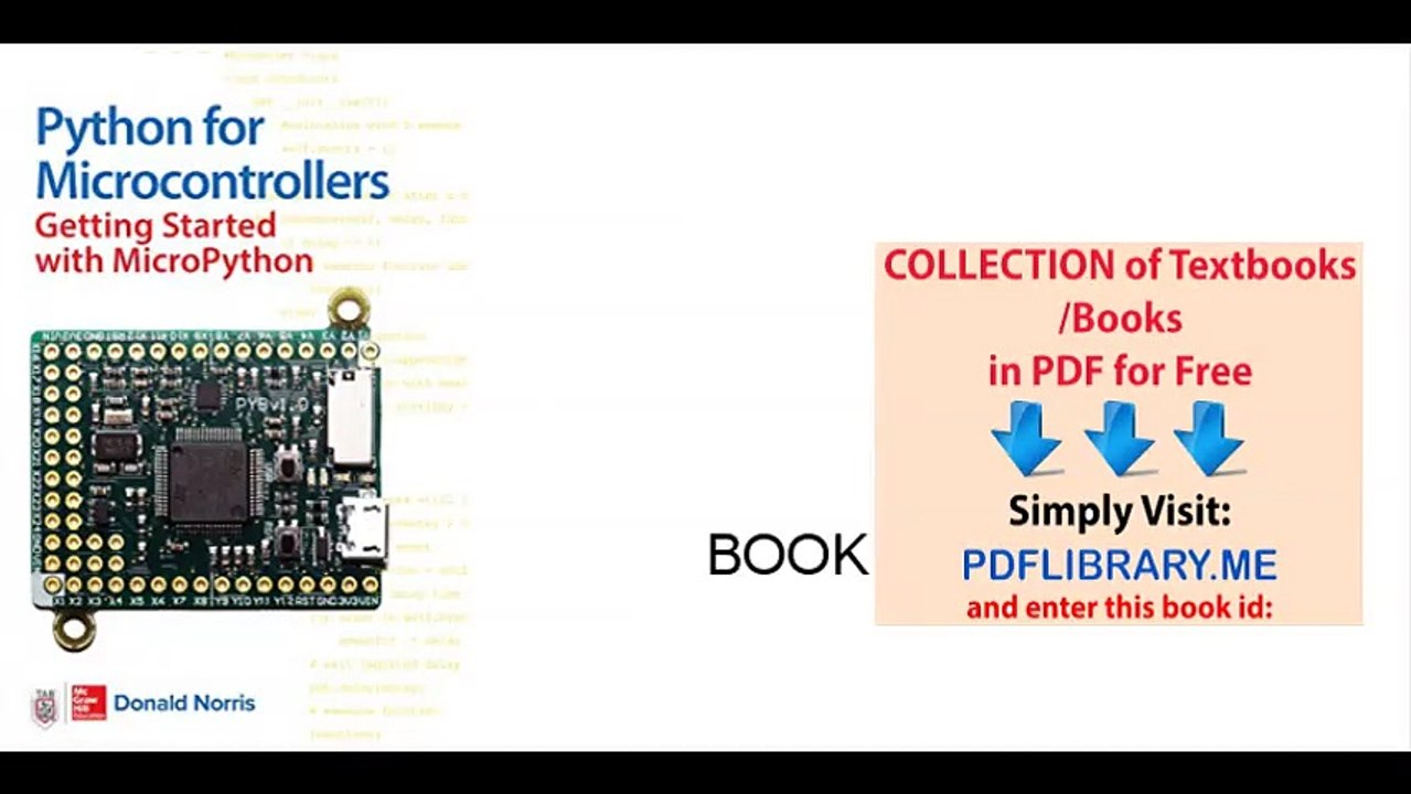 [PDF] Python for Microcontrollers Getting Started with MicroPython (Electronics) [D0WNL04D]