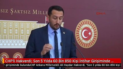 CHP'li Hakverdi: Son 5 Yılda 60 Bin 850 Kişi İntihar Girişiminde Bulundu