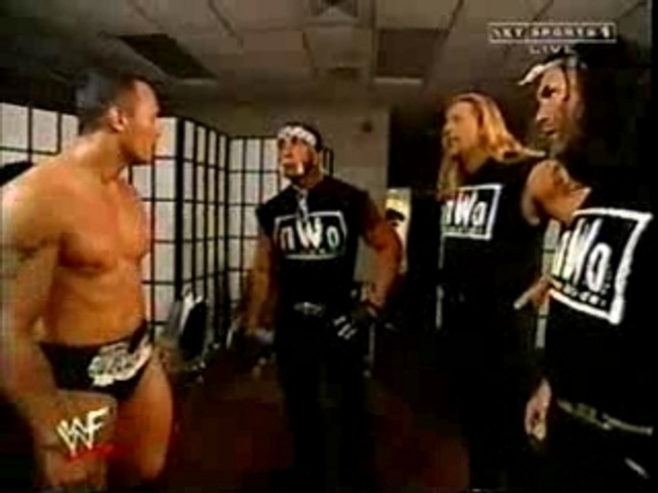 WWE_WWF -  The Rock makes fun of nWo