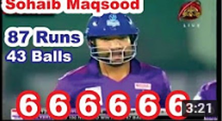 Sohaib Maqsood stunning 87 off just 43 balls with 6 sixes in huge chase in National T20 Cup