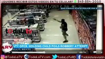 Policía tirotea a ladrones mientras cargaba a su hijito en brazos-Al Rojo Vivo-Video