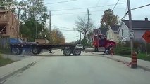 Construction truck makes woman in wheelchair fall to the ground