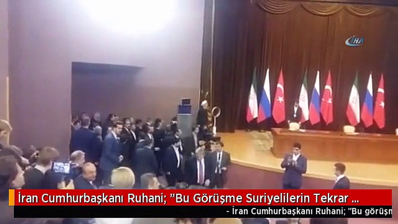 İran Cumhurbaşkanı Ruhani: "Bu Görüşme Suriyelilerin Tekrar Ülkelerine Dönmesi Amacını Taşıyor"