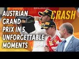 F1 Austrian Grand Prix in 5 Unforgettable Moments | Austrian GP Classic Highlights