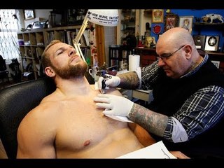 James Haskell gets a tattoo