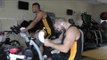 James Haskell and Alapati Leiua in Wasps Rugby Matrix gym