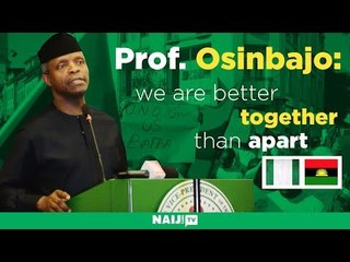 Acting President Yemi Osinbajo delivers a speech on the Biafra war
