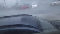 Heavy Winds From Hurricane María Move Car in Puerto Rico