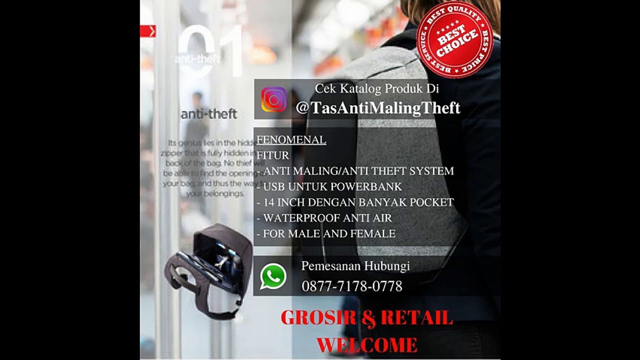 WA +628 77-7178-0778 DISTRIBUTOR jual tas anti theft  JAKARTA