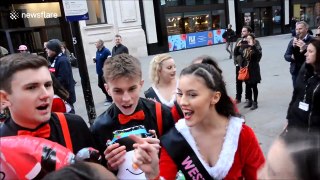 Children enjoy Hamleys Toy Parade on Regent Street in London