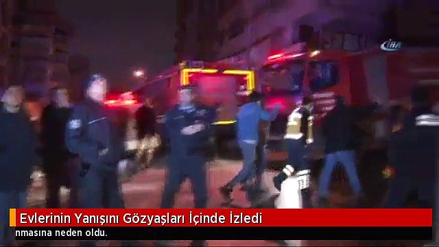 Evlerinin Yanışını Gözyaşları İçinde İzledi