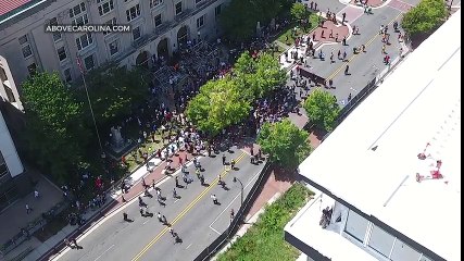 Aerial Footage Captures Protesters in Durham, North Carolina