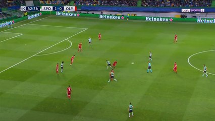 Bruno Cesar Goal Sporting 2 - 0	 Olympiakos Piraeus 22-11-2017 HD