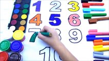 Çocuklar için Numaraları Çizmek ve Renkli Üzüm Renkleri Öğrenme