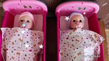 Baby Dolls Nursery Toys Bercelonnette Bed Twins Bed HighChair and Suitcase Dolls Toys Play