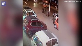 Pedestrian escapes death twice within seconds in China