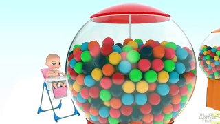 Learn colors Baby 3D Gumball Machine and Balls - Learning Colours for Kids Children