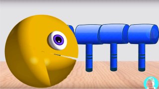 Learn Colours with Pacman wooden face hammer xylophone And Duck for kids Learn Colors