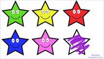 Learn Colours with Smiley Face STARS & BALLS Colouring Pages!