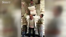 Kırşehirli emekçi ekmek parası için 350 kiloyu sırtladı!