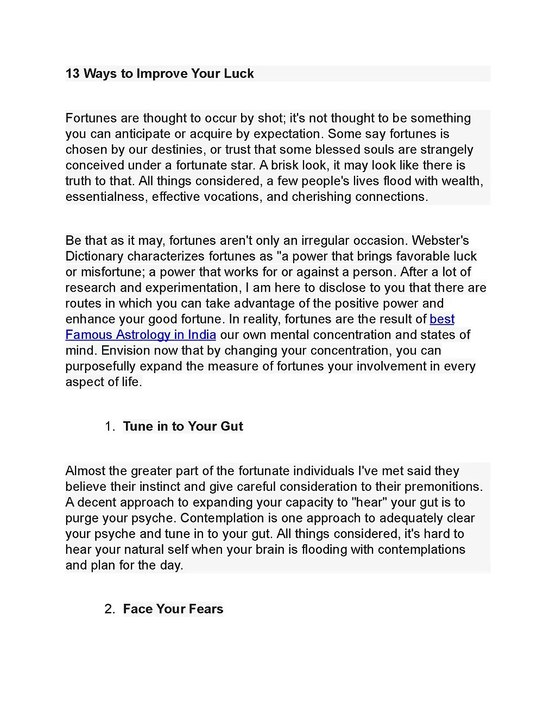 13 Ways to Improve Your Luck