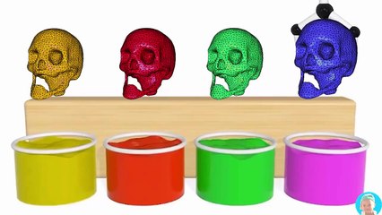 Learn Colors for Children With Surprise Eggs Skeleton Skull Painting Finger Family Nursery Rhymes