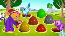 Learn farm animals Surprise Eggs 3D Wooden Hammer Nursery Rhymes and Kids Song Collection