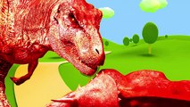 T Rex Eat Dinosaurs triceratops Learn Colors with Mega Gummy Bear RED crying