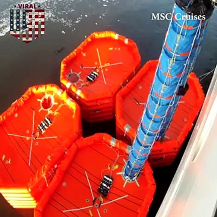 Evacuation d'urgence d'un navire : ces canots de sauvetages géants se déploient en quelques secondes !