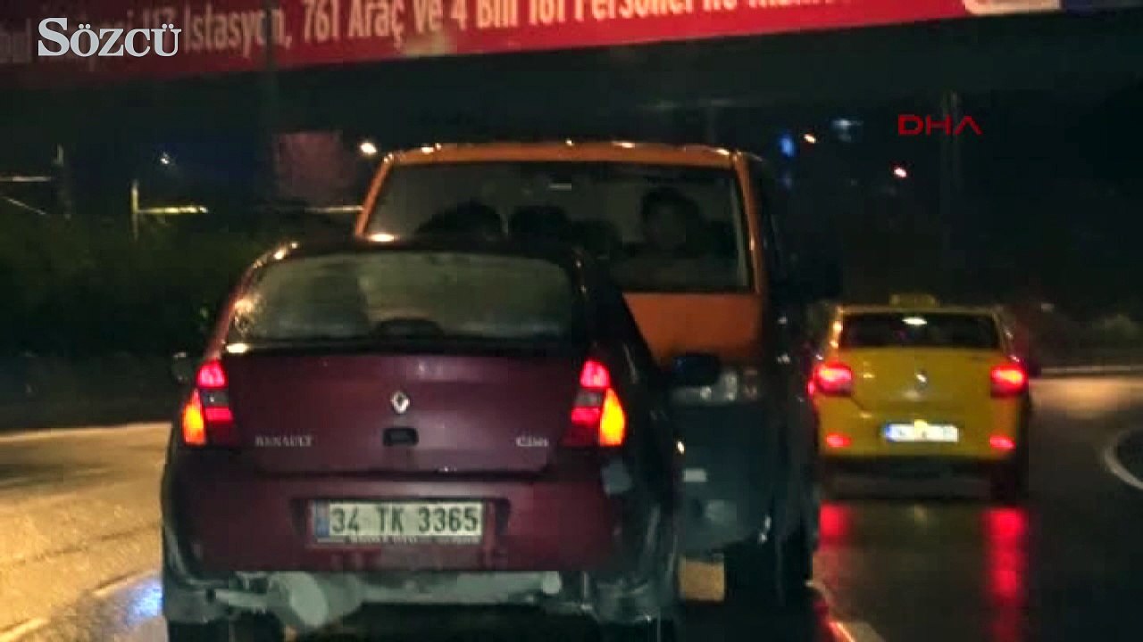 Haliç Köprüsü'nübile geri geri geçti