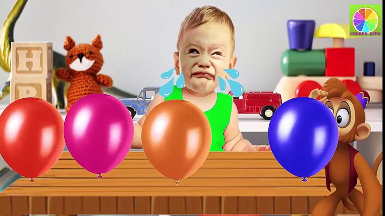 Learn Colors with Baby Crying and Balloons for Children, Finger Family Song, Nursery Rhymes for Kids