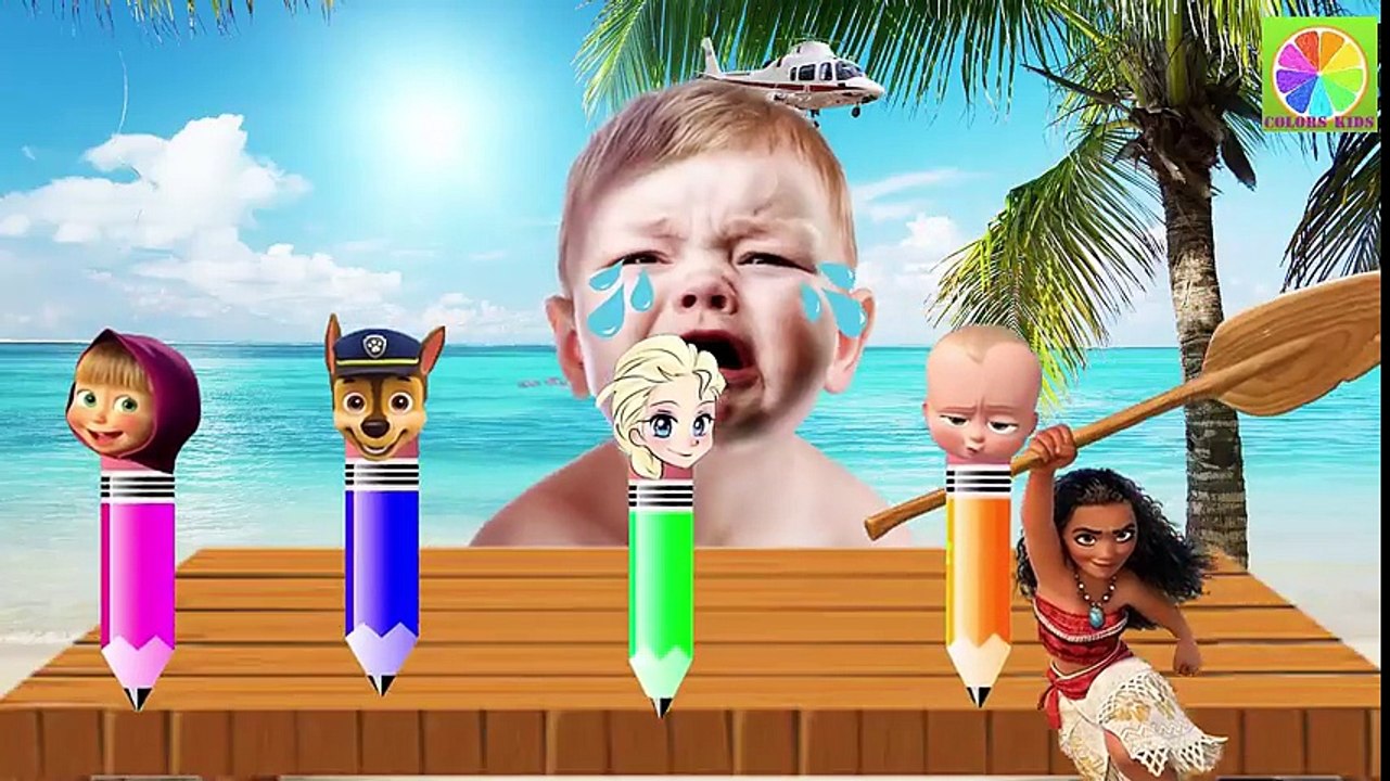 Learn Colors With Boss Baby for Children, Elsa, Masha vs Despicable Me, Finger Family Nursery Rhymes