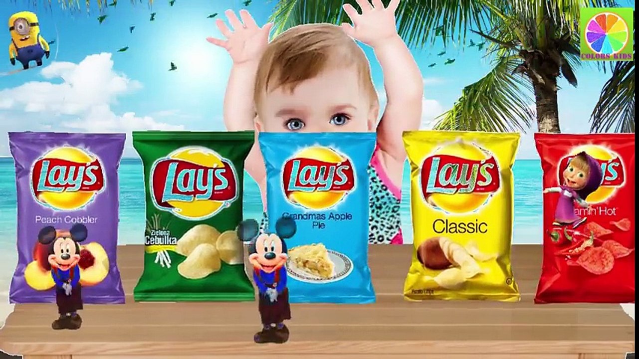 Learn Colors With Potato Chips for Children - Colors For Children To Learn with Baby crying Masha