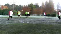 L'épisode neigeux a pertubé les footballeurs du FC istres et du FC Martigues ce matin