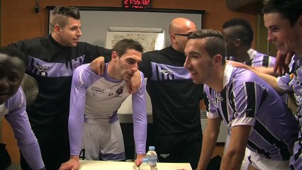 Ambiance de vestiaire à Istres aprés la victoire