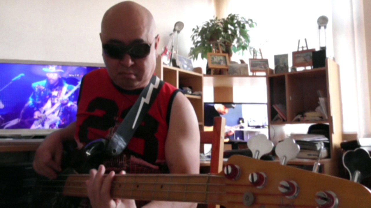 JazzFunk Jamming online in F with David Ovejero Jaume Rec. video Live H720 m2 Basscover2 Bob Roha