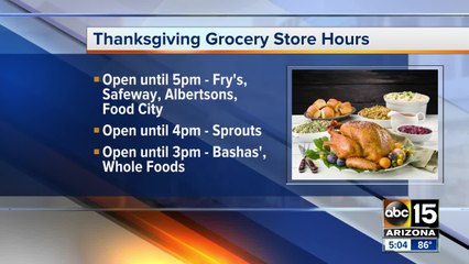 Forget something for Thanksgiving? Here are the hours