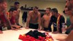 Le joie des joueurs du FC Martigues dans les vestiaires de Turcan