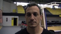 Le coach de Provence Basket Rémi Giuitta et le meneur Edouard Choquet