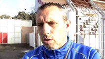 Le coach du FC Martigues Franck Priou avant le déplacement à Montpellier