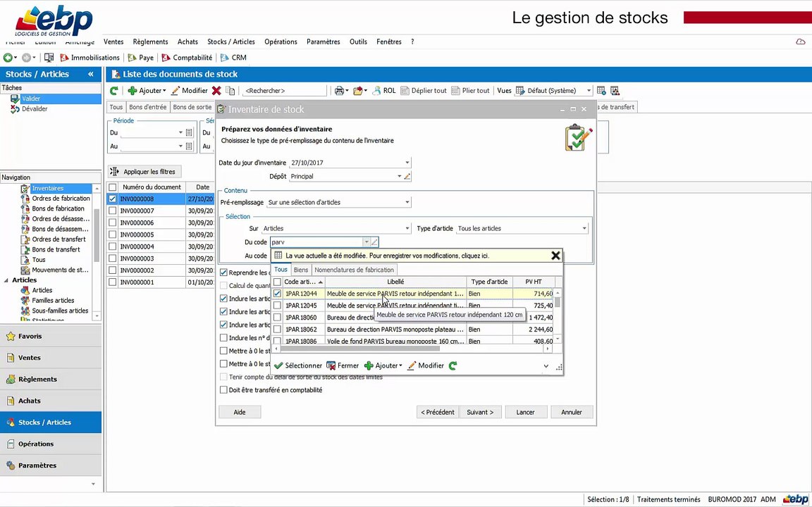 EBP Tutoriel Education n°5 : la gestion de stocks