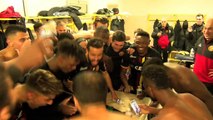 La joie des joueurs du FC Martigues après la victoire à Hyères hier soir