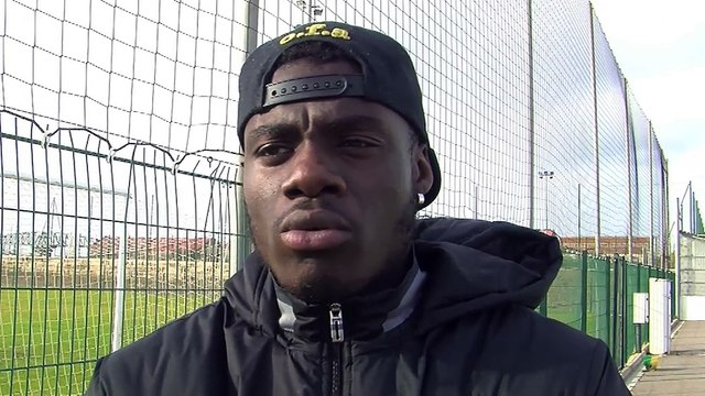 Le défenseur du FC Martigues Loîc Kouagba avant la réception de Tarbes