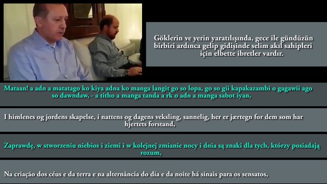 Presidente turco Recep Tayyip Erdogan A leitura eo significado do Alcorão