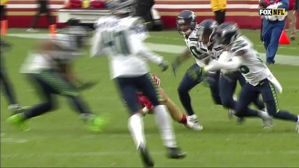 Trent Taylor makes catch between two 'Hawks defenders for 29 yards