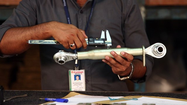 JRS Eastman Industries ltd in process inspection of top link assembly.