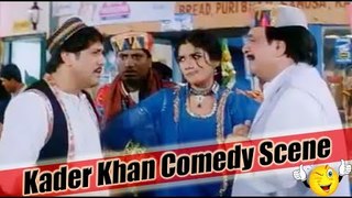 Raveena Tandon, Govinda And Kader Khan Comedy Scene - YouTube