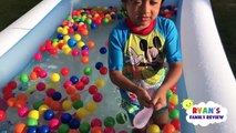 Babies and Kids Family Fun Shark Pool Time with Color Balls! Ryan's Family Review-nY8v3TYhFac