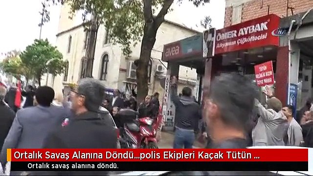 Ortalık Savaş Alanına Döndü...polis Ekipleri Kaçak Tütün Eylemcilerini Su Sıkarak Dağıttı