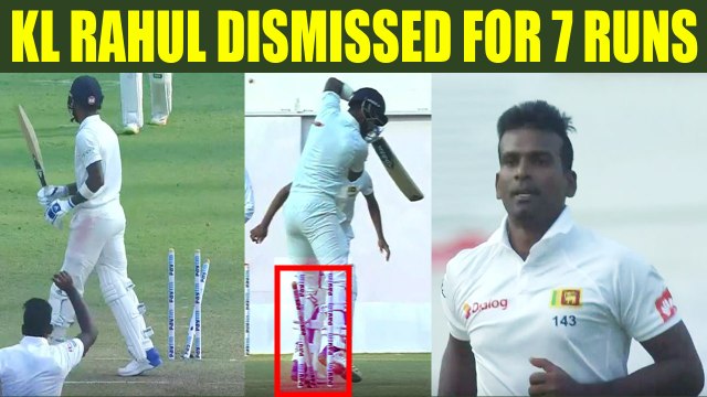 India vs SL 2nd test 1st day : KL Rahul bowled by Gamage as host chase 205 runs | Oneindia News